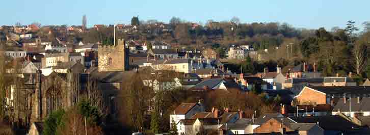 The Ruffets viewed over Chepstow><br>
		The Ruffets is the green wooded area just below the sky-line in this 
		photograph</td>
    </tr>
    <tr>
      <td width=