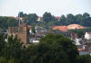 A view from the new road bridge with St Mary's Church in 