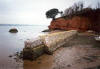 The Lympstone Boat Shelter sea wall and the remnant of Darling's Rock - click for larger image