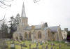 Pitminster church where my great great grandfather, George Parkhouse, was baptised in 1810. Taken in 1995 - click for larger image