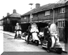 Roy Parkhouse, Norman Yates, John Williams on scooters in the 1960's at Meadow Lane, Oxford - click for larger image