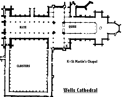 Location of St Martin's Chapel in Wells Cathedral